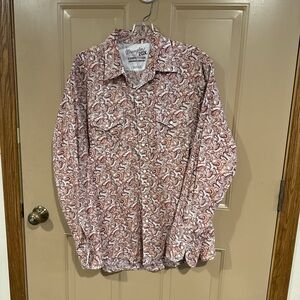Wrangler Men's multicolored Paisley Patterned Button Down Shirt